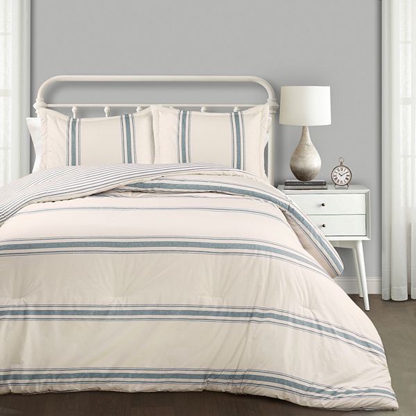 Lush Decor Farmhouse Stripe Comforter Set