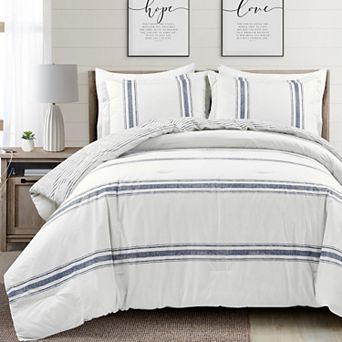 Lush Decor Farmhouse Stripe Comforter Set