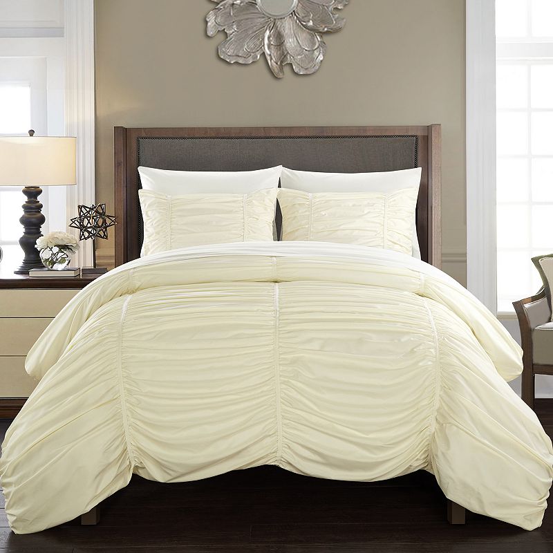 27738066 Chic Home Kaiah Comforter Set with Shams, Brown, K sku 27738066