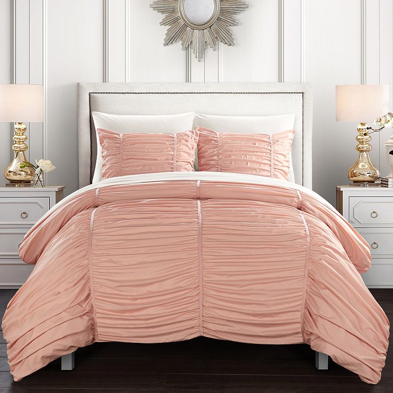 74051669 Chic Home Kaiah Comforter Set with Shams, Pink, Qu sku 74051669