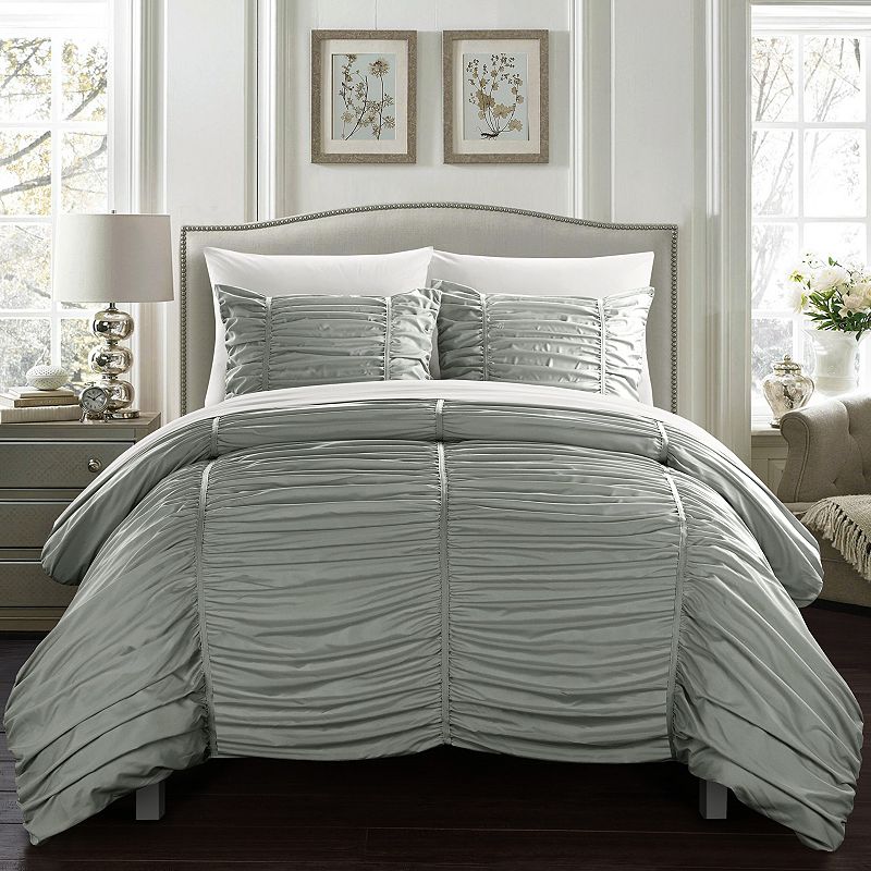 Chic Home Kaiah Comforter Set with Shams, Grey, Twin