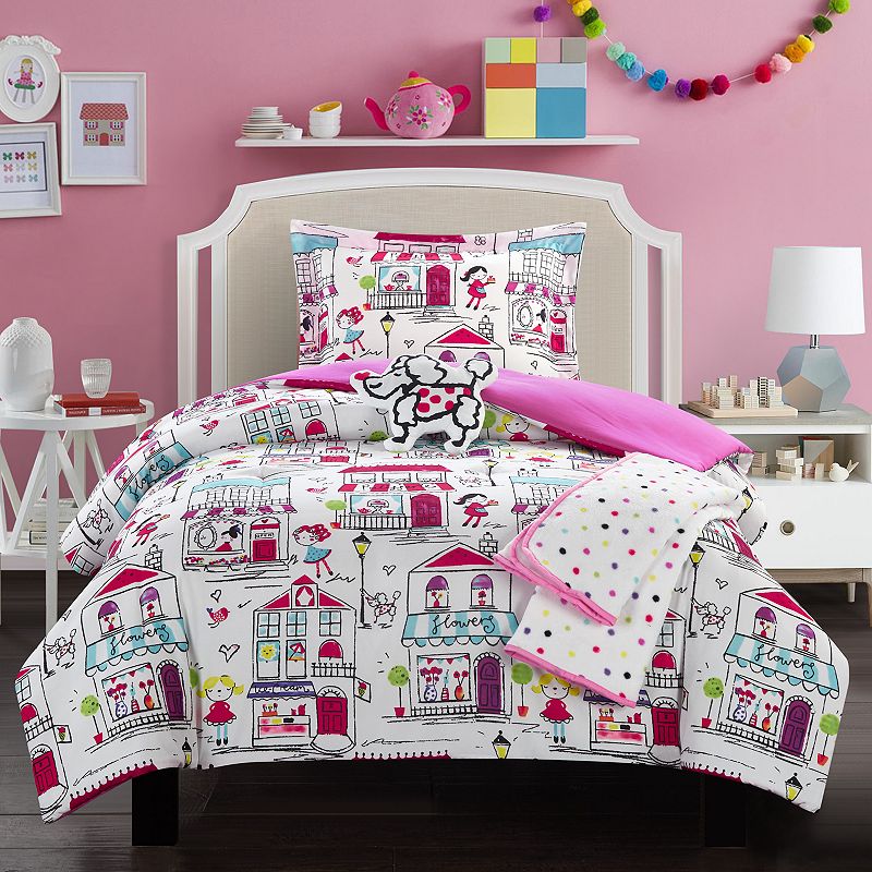 53337223 Chic Home Kids City Comforter Set, Pink, Twin sku 53337223