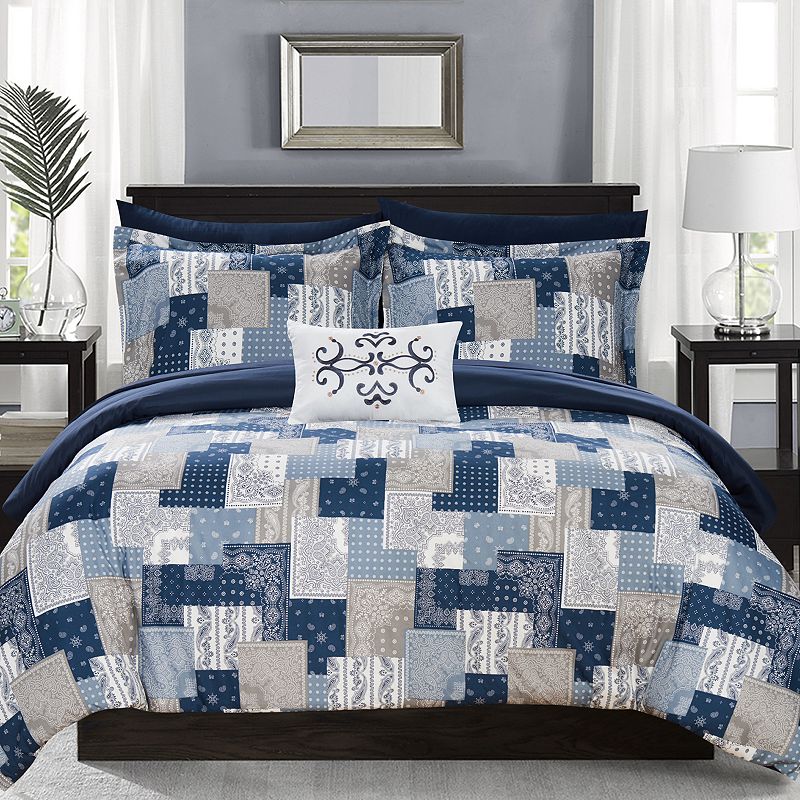 Chic Home Millennia Bed Set, Blue, Queen