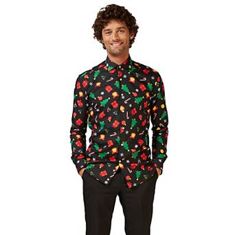 Men's OppoSuits Christmas Icons Button-Down Shirt