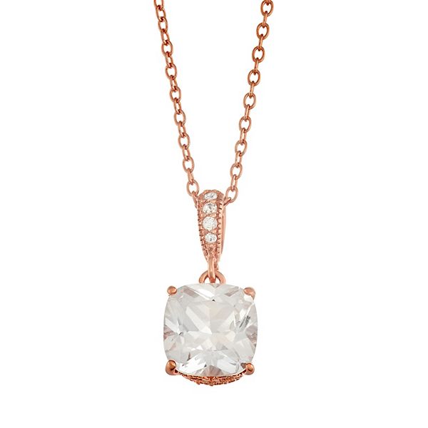 Lily & Lace Cubic Zirconia 14k Rose Gold Plated Pendant Necklace