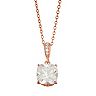 Lily & Lace Cubic Zirconia 14k Rose Gold Over Bronze Pendant Necklace