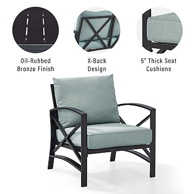 Crosley Kaplan Arm Chair with Mist Cushion