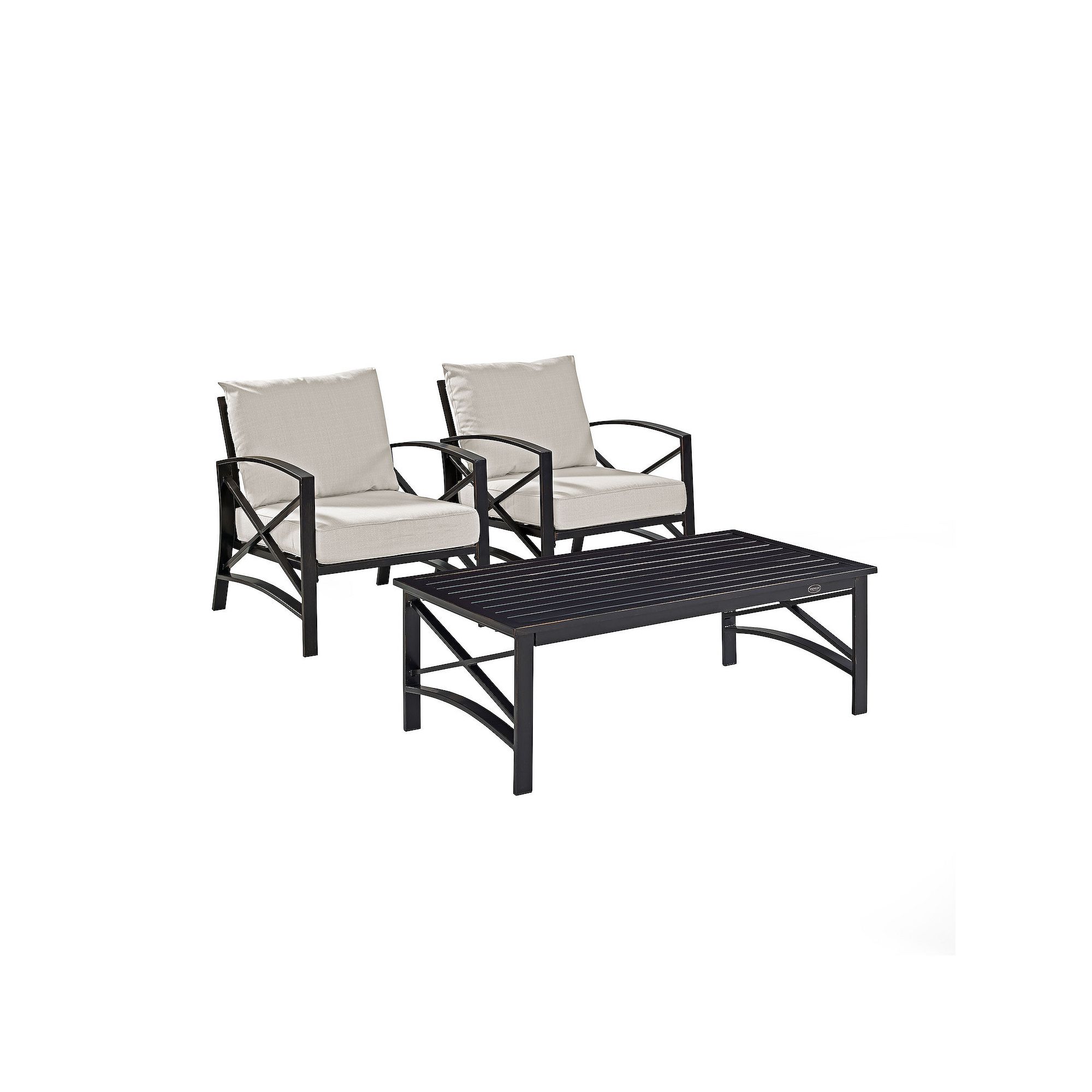 Crosley Furniture Kaplan 3-Piece Outdoor Seating Set, Brown