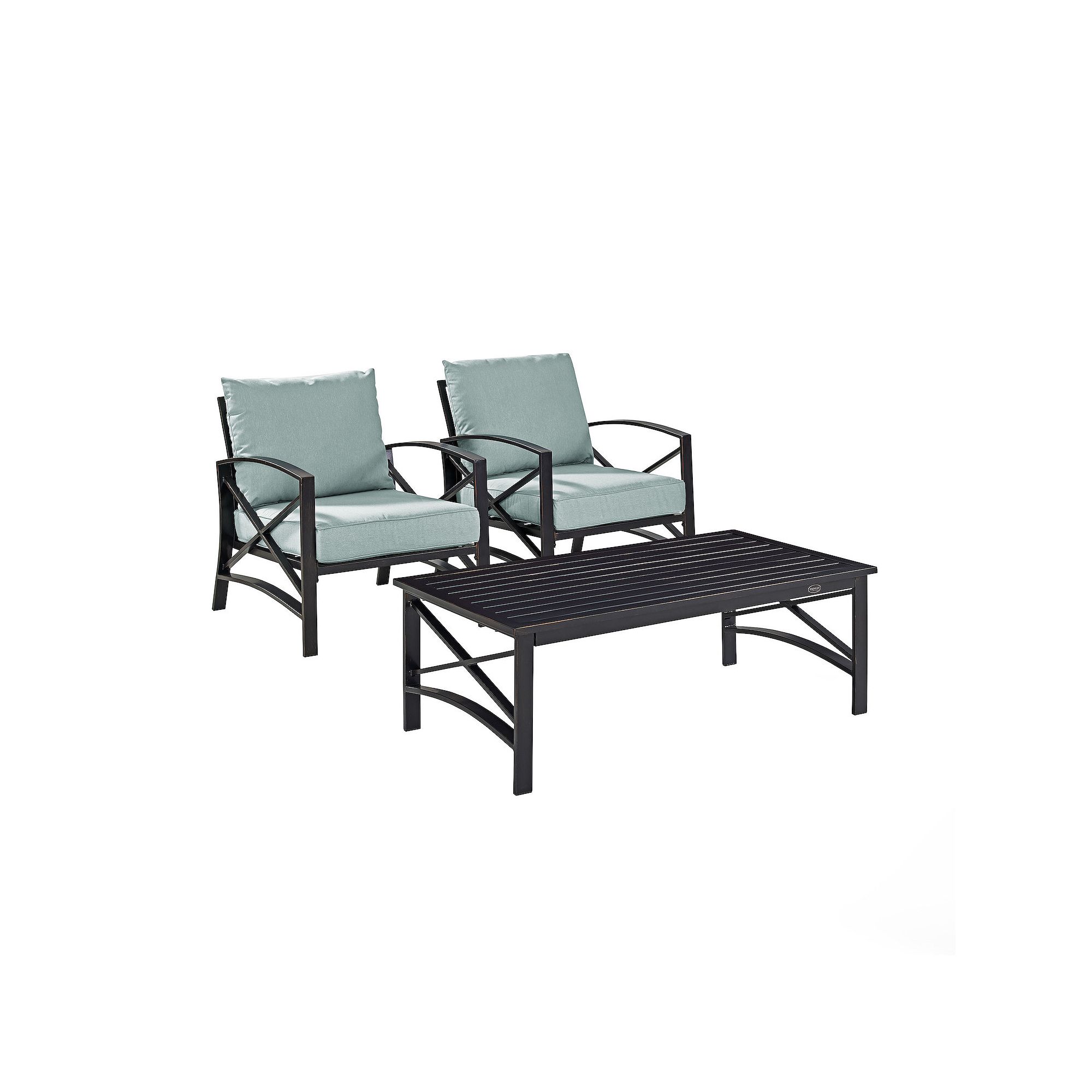 Crosley Furniture Kaplan 3-Piece Outdoor Seating Set, Green