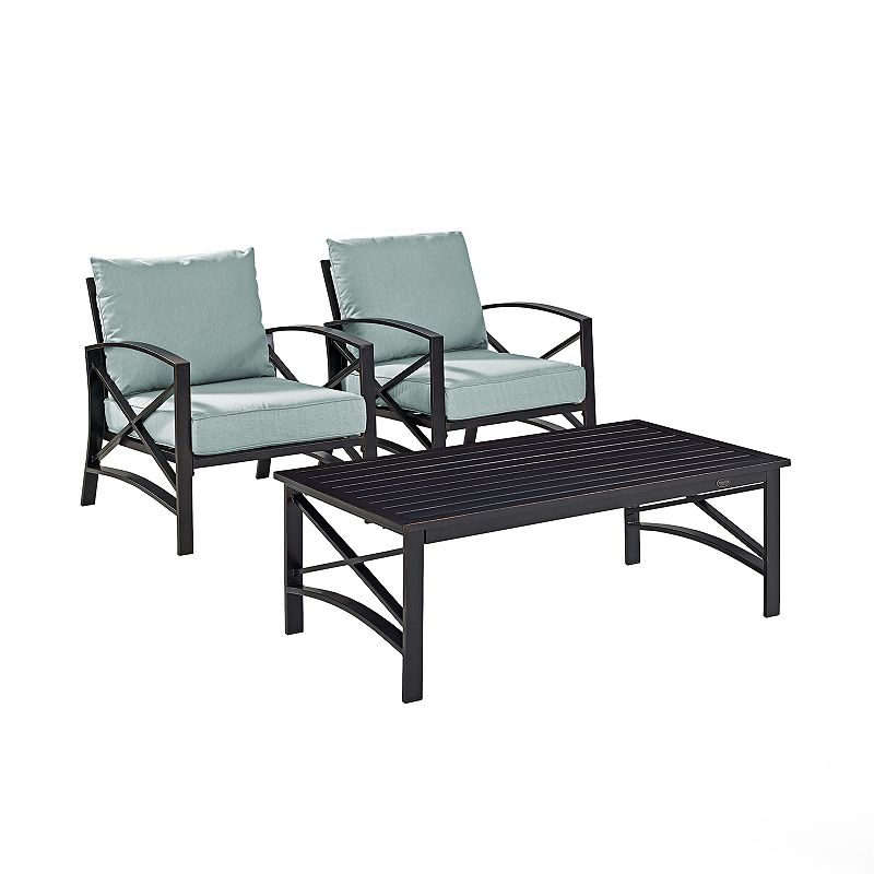 Crosley Furniture Kaplan 3-Piece Outdoor Seating Set, Green