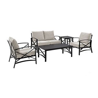 Crosley Furniture Kaplan 5 pc Outdoor Seating Set With Mist Cushion