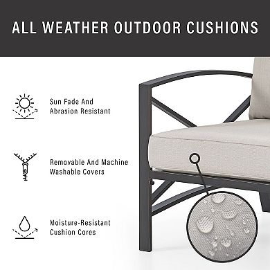 Crosley Furniture Kaplan 3-Piece Outdoor Seating Set With Mist Cushion