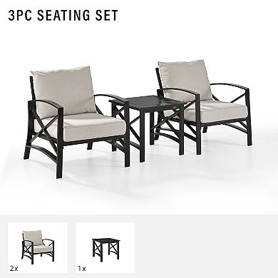 Crosley Furniture Kaplan 3-Piece Outdoor Seating Set With Mist Cushion