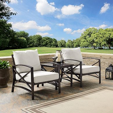 Crosley Furniture Kaplan 3-Piece Outdoor Seating Set With Mist Cushion
