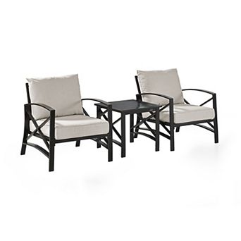 Crosley Furniture Kaplan 3 pc Outdoor Seating Set With Mist Cushion