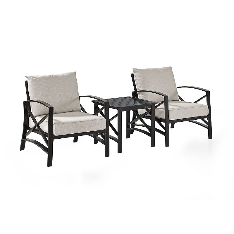 Crosley Furniture Kaplan 3-Piece Outdoor Seating Set With Mist Cushion, Bro