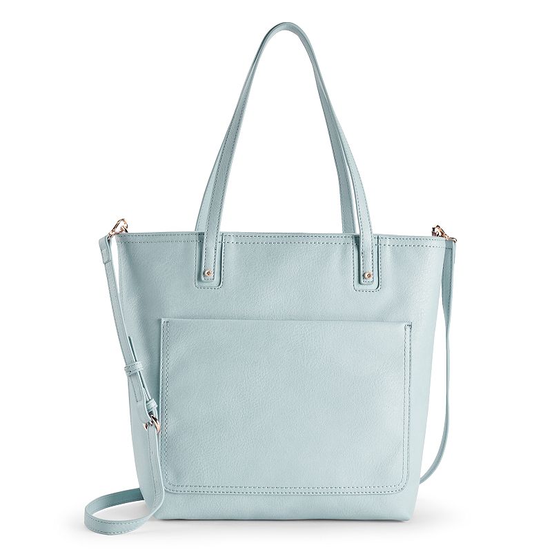 LC Lauren Conrad Presley Convertible Tote Bag, White Blue
