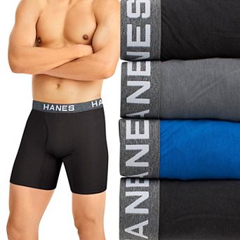 Men's Hanes® 4-Pack Ultimate Comfort Flex Fit Moisture-Wicking Boxer Brief Underwear