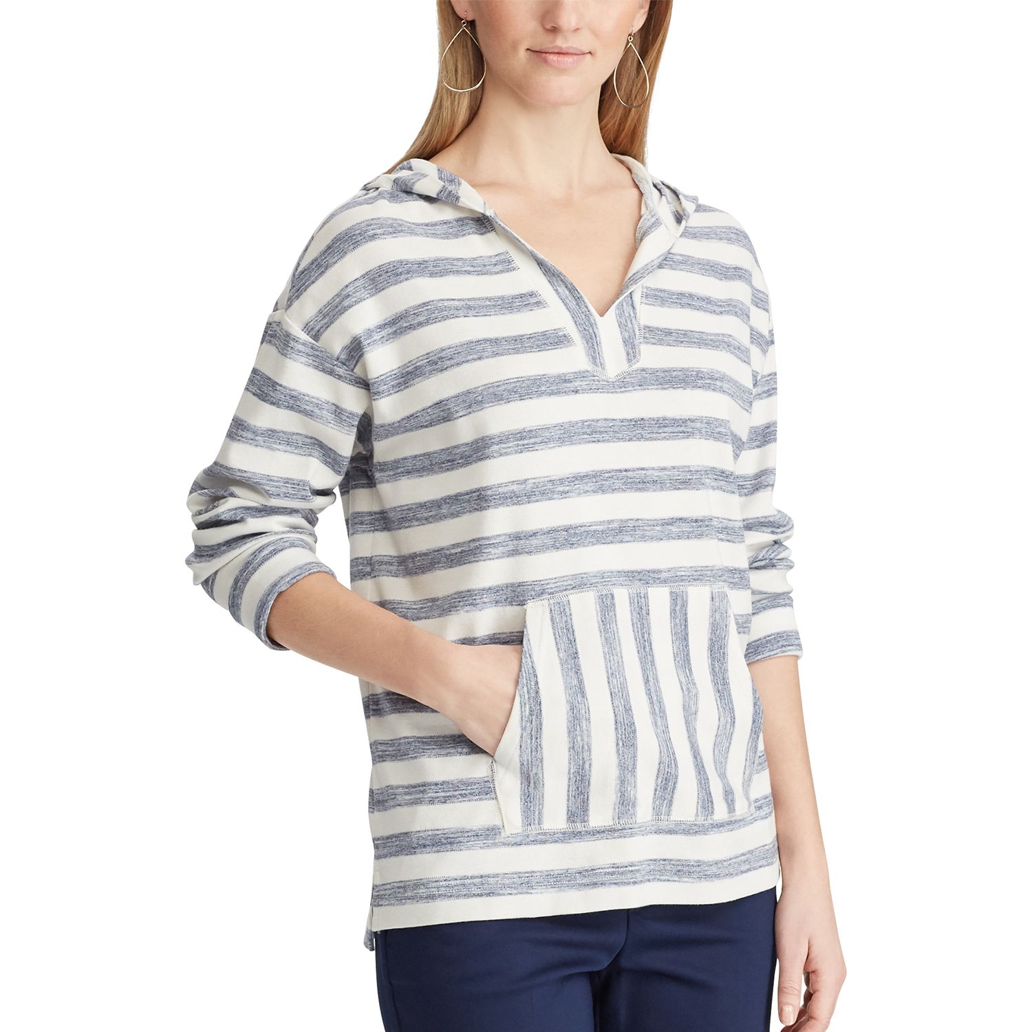 blue and white striped hoodie women's