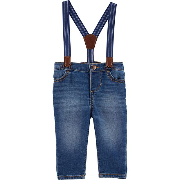 Jeans with Suspenders - Denim blue - Kids