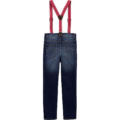 Baby Boy OshKosh B'gosh® Jersey-Lined Suspender Jeans
