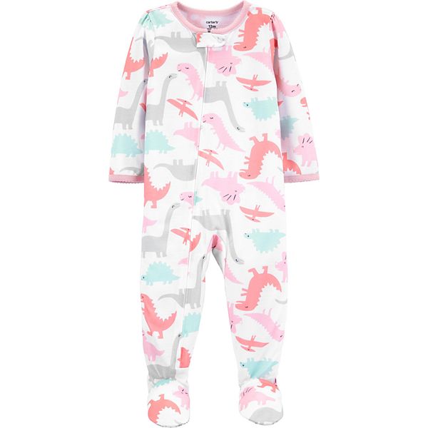 Carters baby girl dinosaur hot sale pajamas