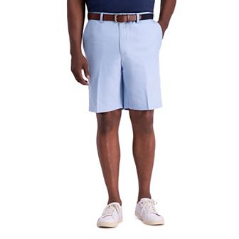 Men's Haggar® 9.5" Cool 18® PRO Straight-Fit Solid Oxford Stretch Flat-Front Shorts
