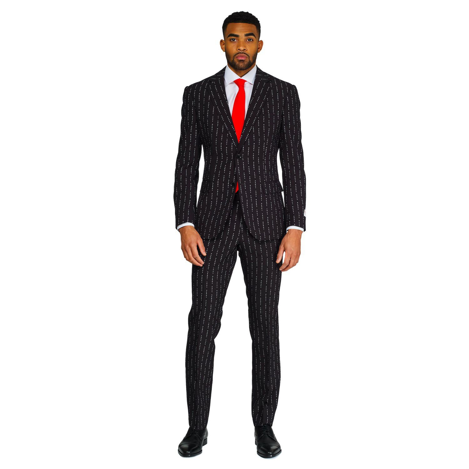 skinny fit pinstripe suit