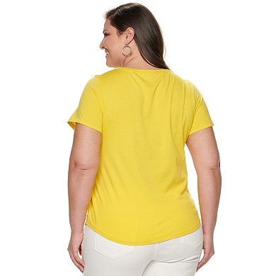 Plus Size EVRI Graphic V-Neck Tee