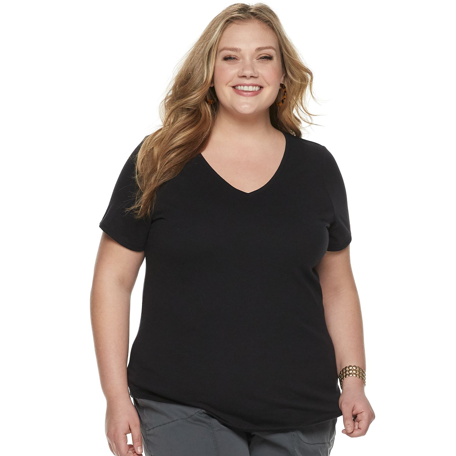 kohls womens shirts and tops plus size