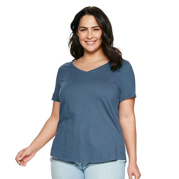 Plus Size Sonoma Goods For Life® Essential Casual V-Neck Tee