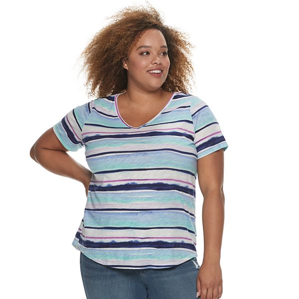 Plus Size Sonoma Goods For Life® Essential Casual V-Neck Tee