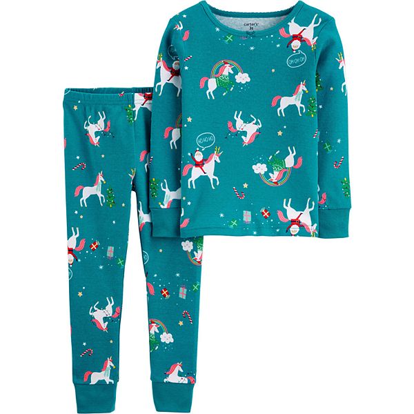 Baby Girl 6 24M Carter s 2 Piece Christmas Unicorn Snug Fit Cotton PJs