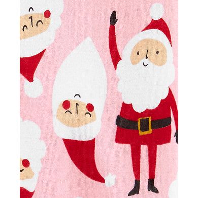 Toddler Girl Carter's 1-Piece Santa Snug Fit Cotton Footie PJs