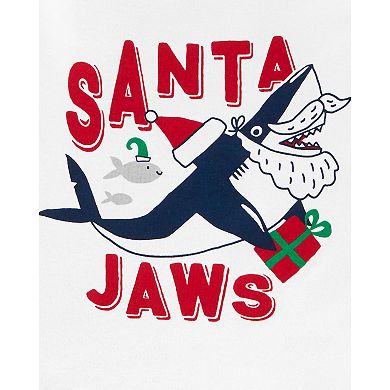 Toddler Boy Carter's 2-Piece Santa Shark Snug Fit Cotton & Fleece PJs