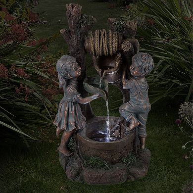 Pure Garden Children Well LED Indoor / Outdoor Water Fountain