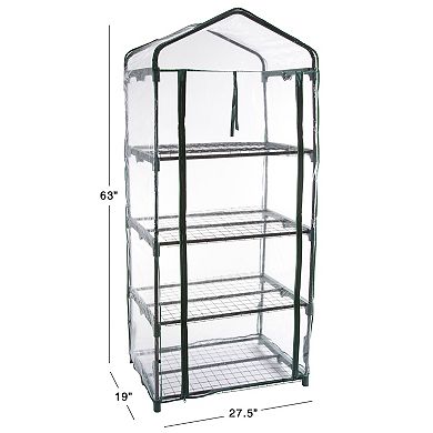 Pure Garden 4-Shelf Mini Greenhouse & Cover