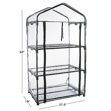 Pure Garden 3-Shelf Mini Greenhouse & Cover