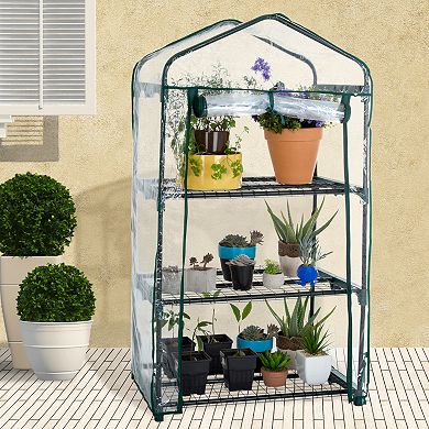 Pure Garden 3-Shelf Mini Greenhouse & Cover
