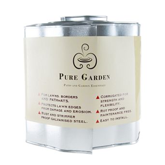 Pure Garden 200" Galvanized Steel Lawn Edging Border