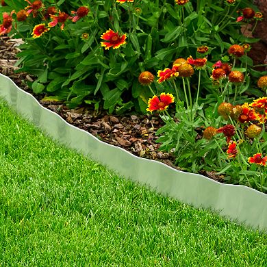 Pure Garden 200" Galvanized Steel Lawn Edging Border