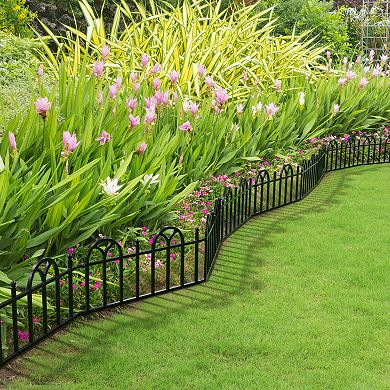 Pure Garden Victorian Fence Lawn Edging Border 10-piece Set