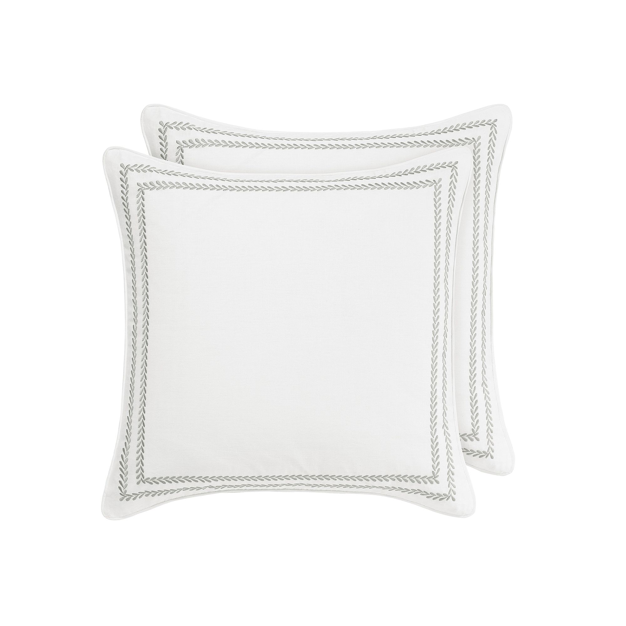 Laura Ashley Laura Ashley Stitched Vine European Sham Pair, Gray