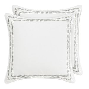 Pointehaven 300 Thread Count Embroidered 2 Pc Euro Sham Set