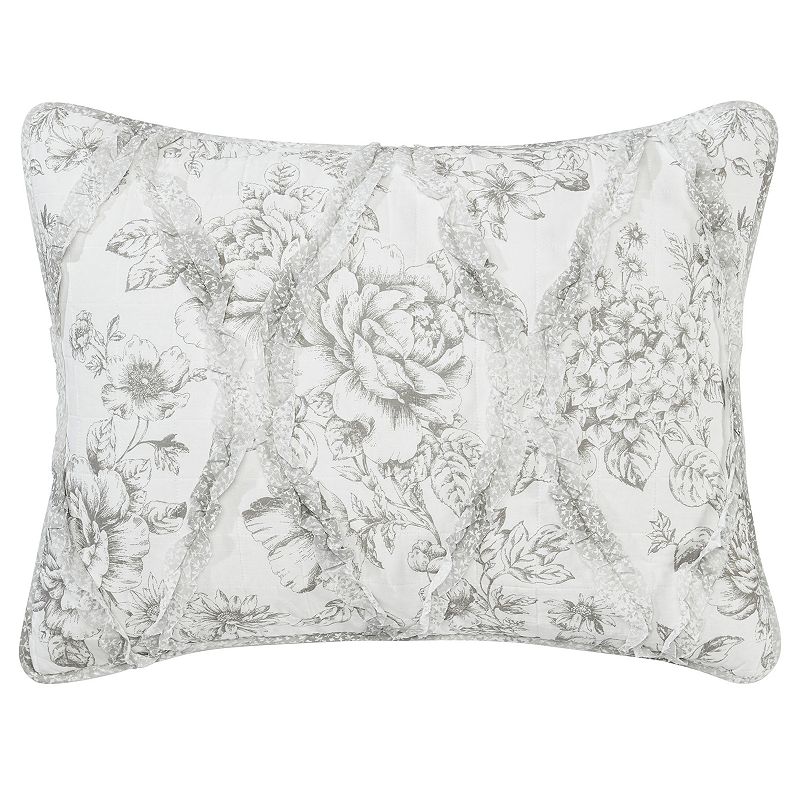 UPC 883893546219 product image for Laura Ashley Lifestyles Lena Standard Sham, Grey | upcitemdb.com