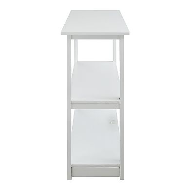 Casual Home Adams 3-Shelf Bookcase & Concealed Sliding Track