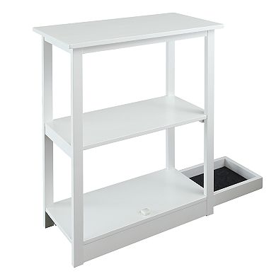 Casual Home Adams 3-Shelf Bookcase & Concealed Sliding Track