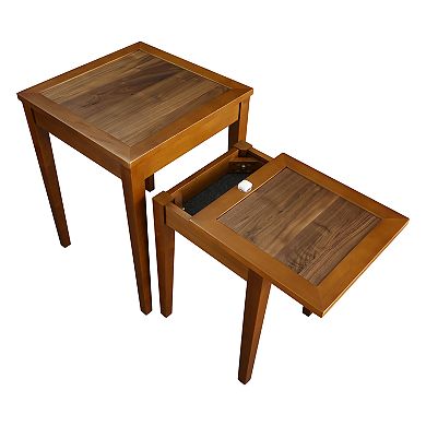 Casual Home Lincoln Nesting End Tables & Concealed Compartment