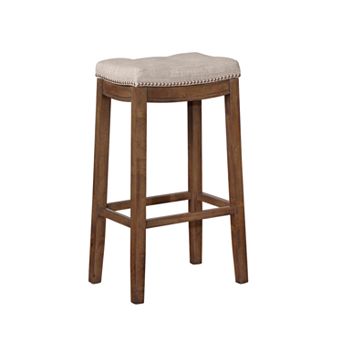 Linon Claridge Rustic Backless Bar Stool