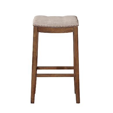 Linon Claridge Rustic Backless Bar Stool